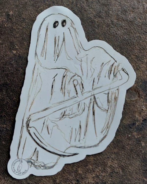 Ghost with scythe sticker - Image 3