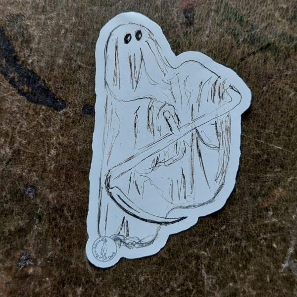 Ghost with scythe sticker - Image 4
